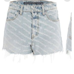 COPY - Alexander Wang logo Printed Light Wash Jeans